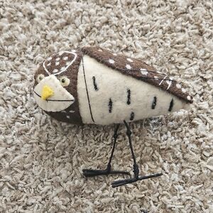 Handcrafted Felt Owl Decor in Brown and Cream